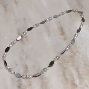 😍Honora 925 Silver White/Grey Pearl w/ Mother-of-Pearl Links😍NWOT